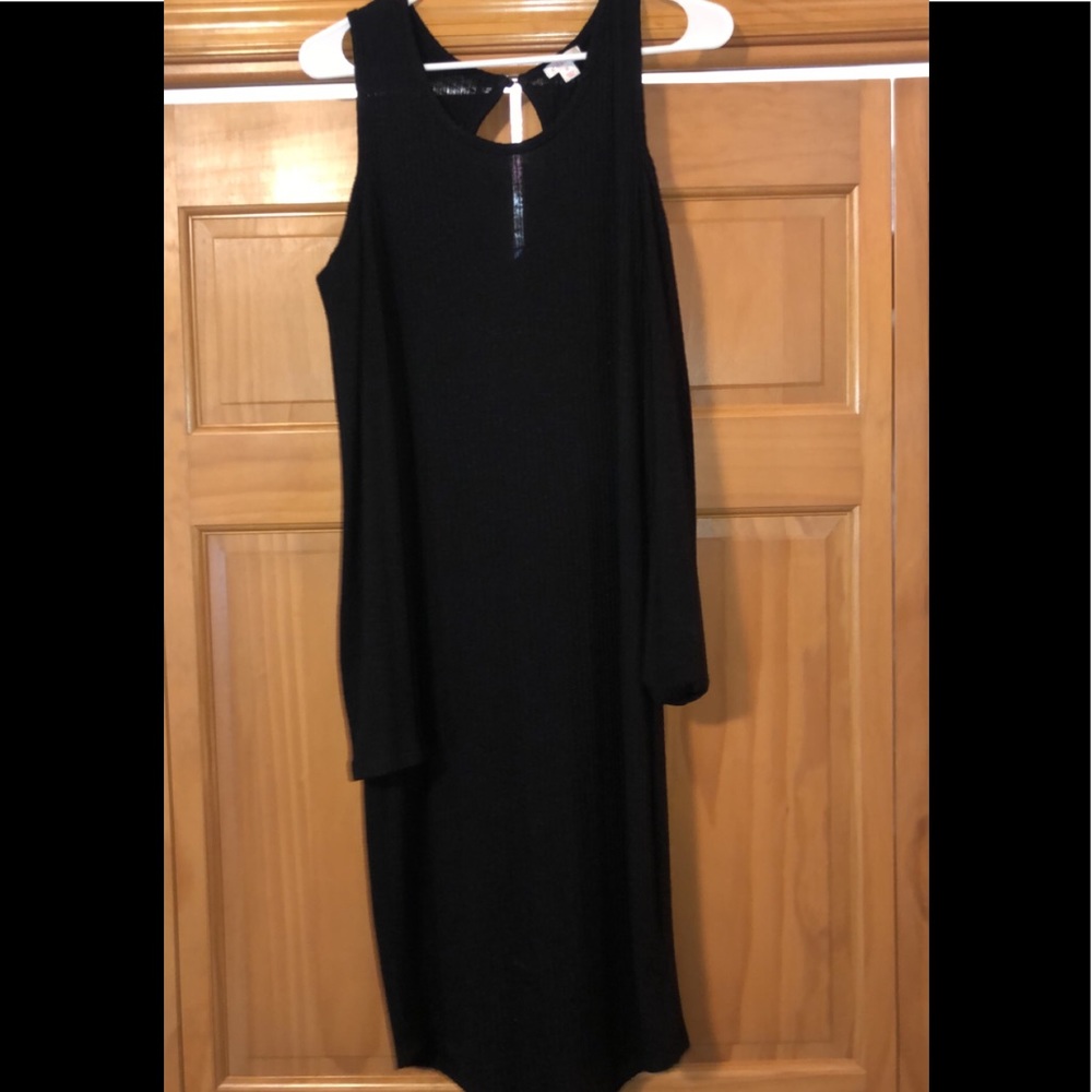 Black long sleeved maxi dress
